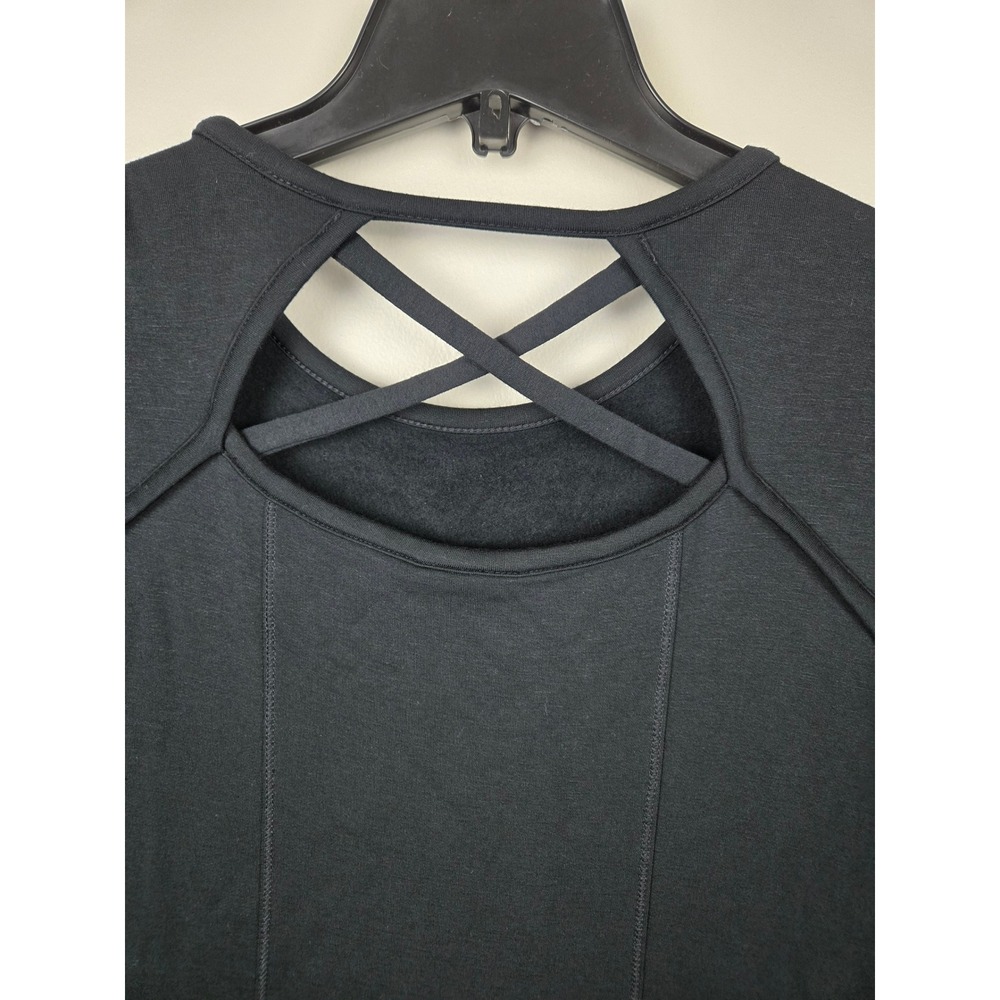 J Jill Fit Black Long Sleeve Criss Cross Back Athletic Dress Size Medium - Picture 8 of 8